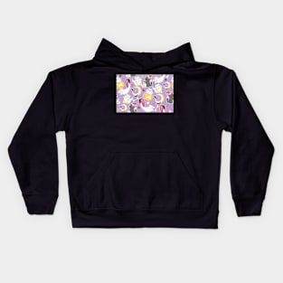 Halloween Cat Party on Purple Kids Hoodie